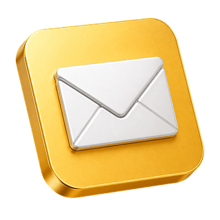 3D envelope icon, decorative, on the contact us page